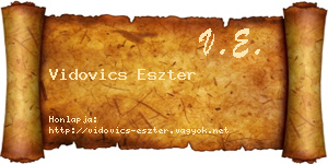 Vidovics Eszter névjegykártya